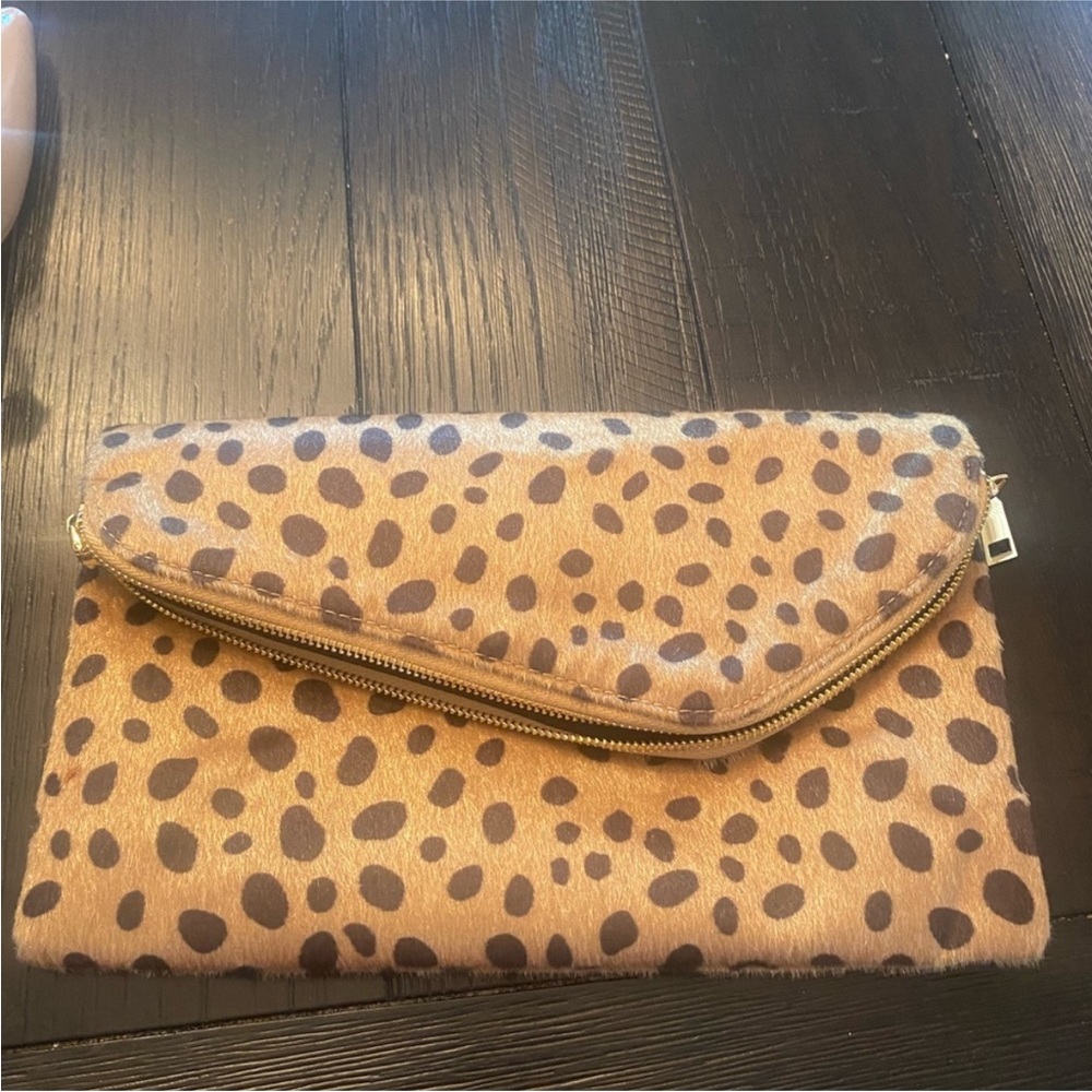 Leopard Faux Fur Clutch
